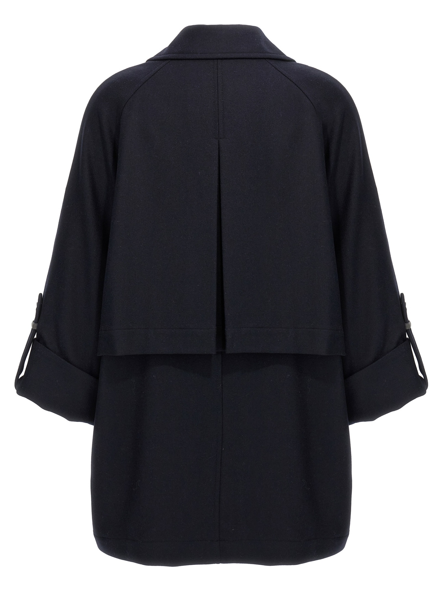 Brunello Cucinelli Shiny Cuff Details Coats And Trench Coats Blue