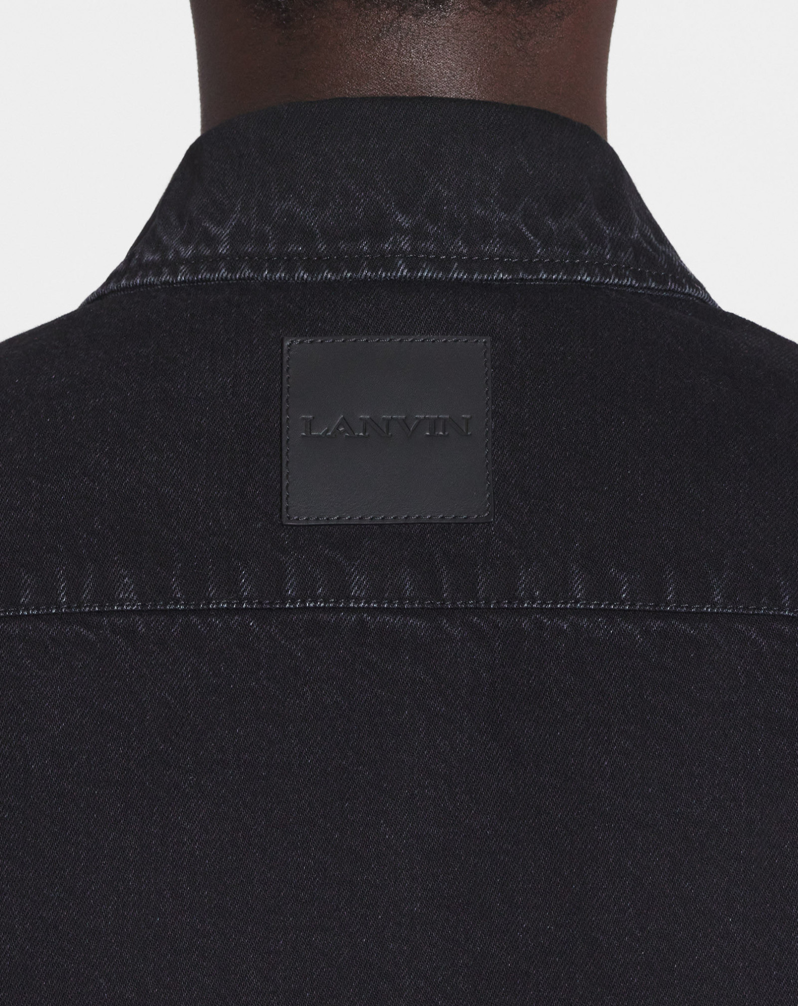 Lanvin Long-sleeved Denim Coat In Black