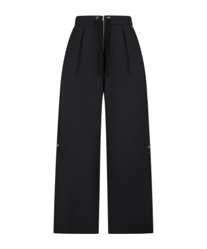 Ami Alexandre Mattiussi Ami Paris Wide Leg Pleated Pants In Black