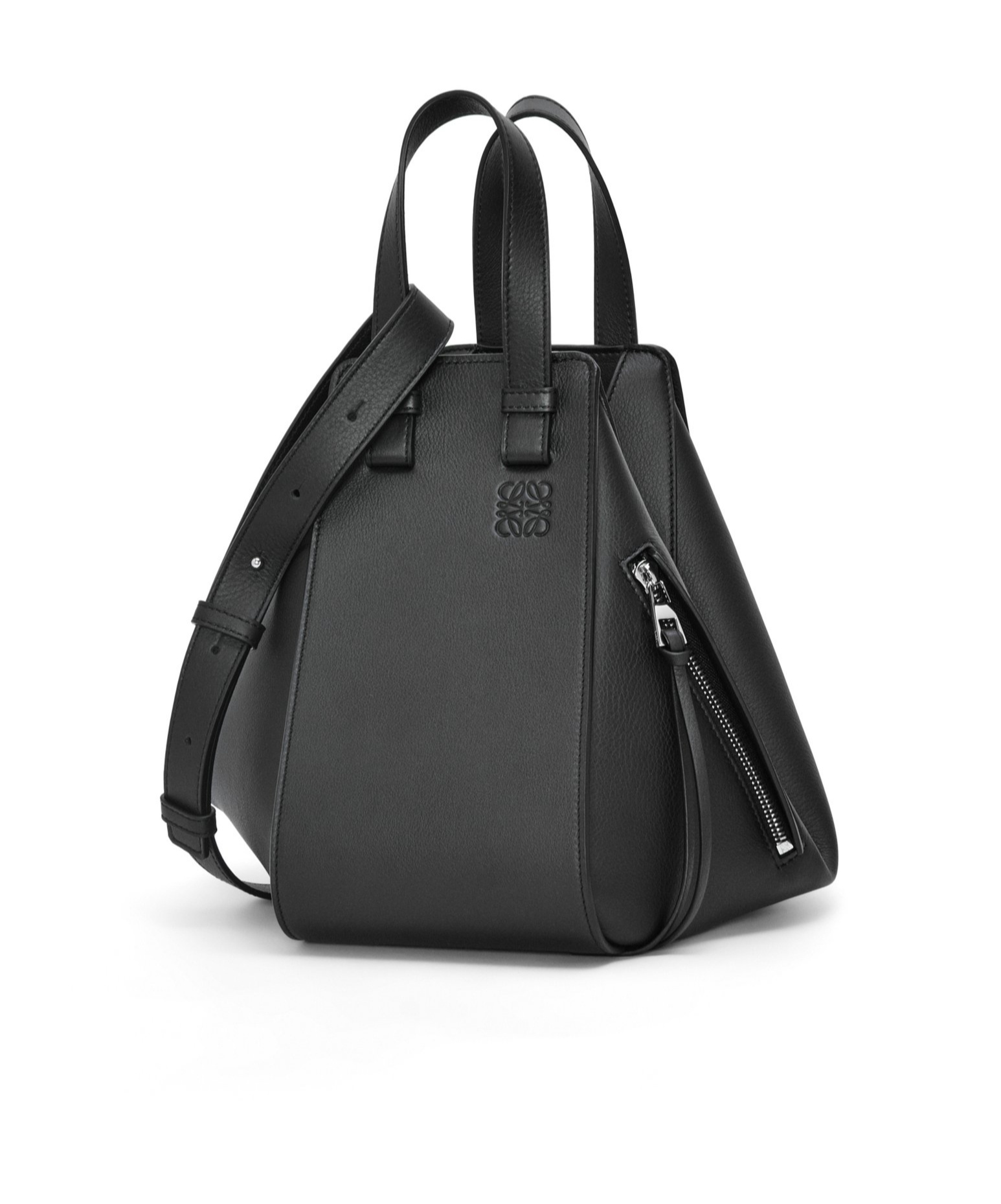 Loewe Small Cubi Anagram Jacquard Canvas And Leather Shoulder Bag In Black
