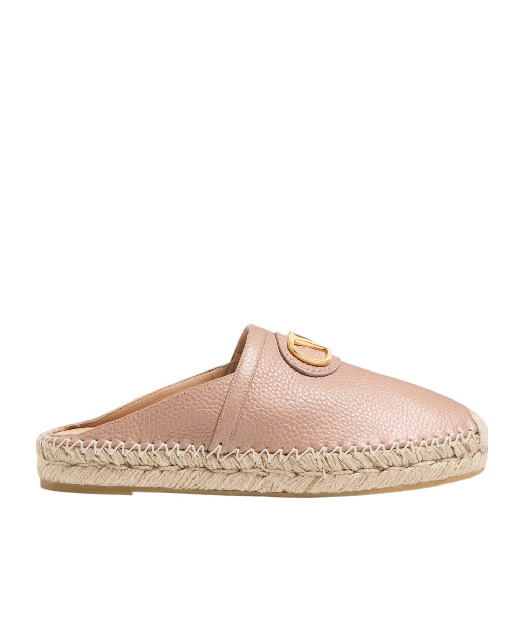 Valentino Vlogo Signature Grainy Leather Mule In Rose Cannelle