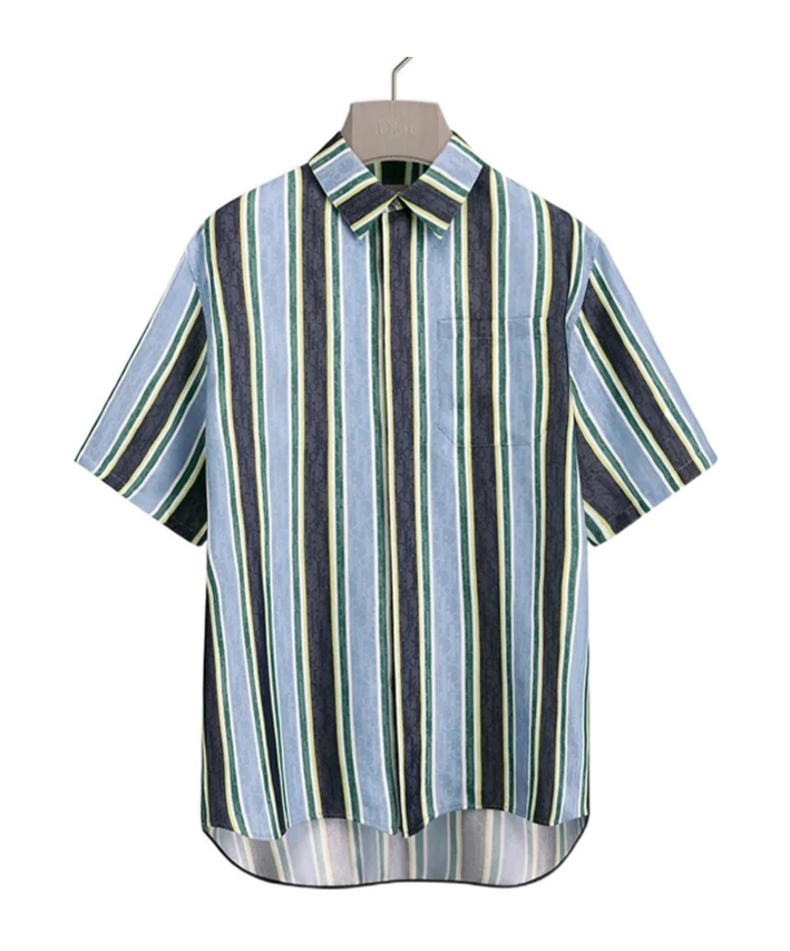 Dior Iviera  Oblique Sun Stripes Short-sleeved Shirt In Multi
