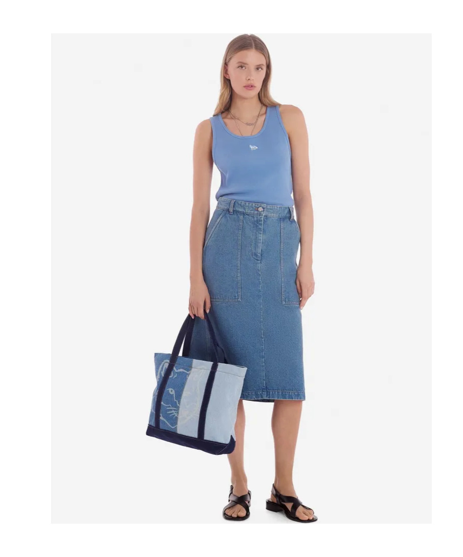 MAISON KITSUNÉ LOGO-EMBROIDERED COTTON TANK TOP