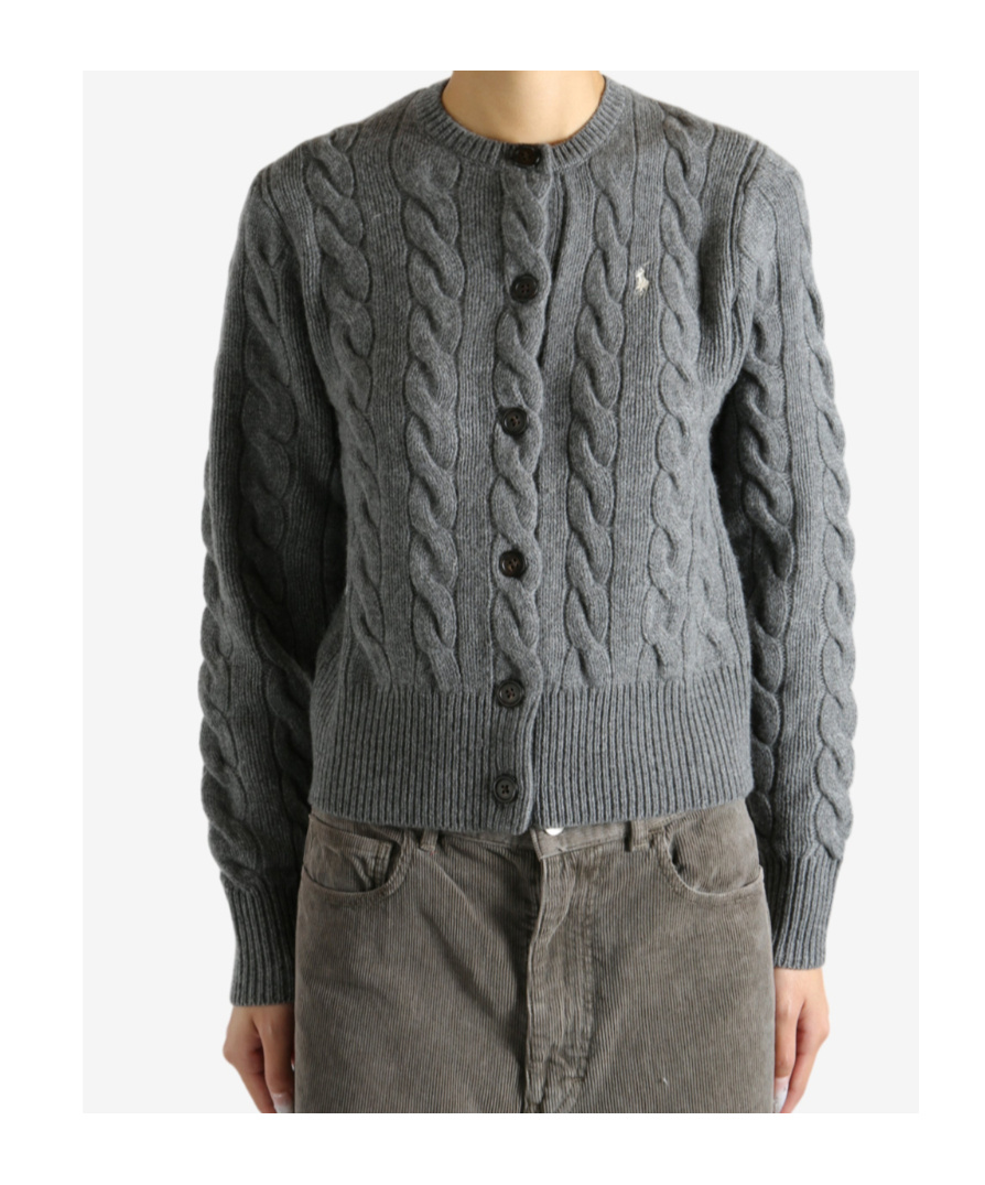 Polo Ralph Lauren Long-sleeved Cardigan In Gray