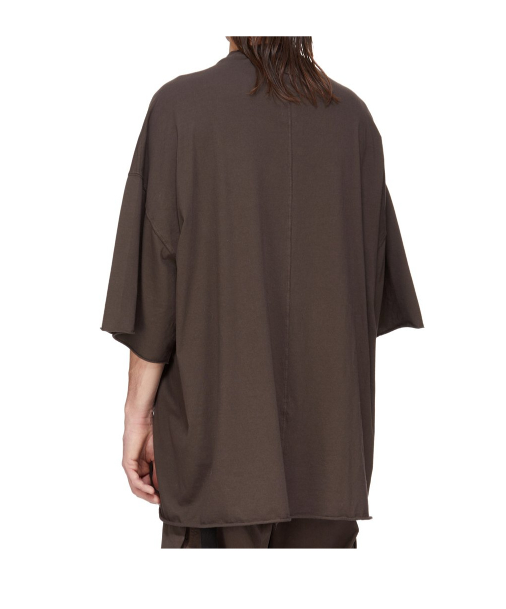 Rick Owens Drkshdw Graphic Print T-shirt Asymmetric Hem In Brown
