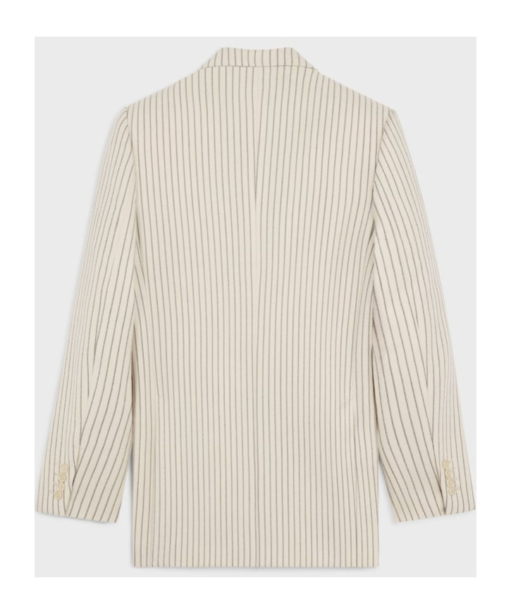 Celine Striped Wool Blazer In Nude