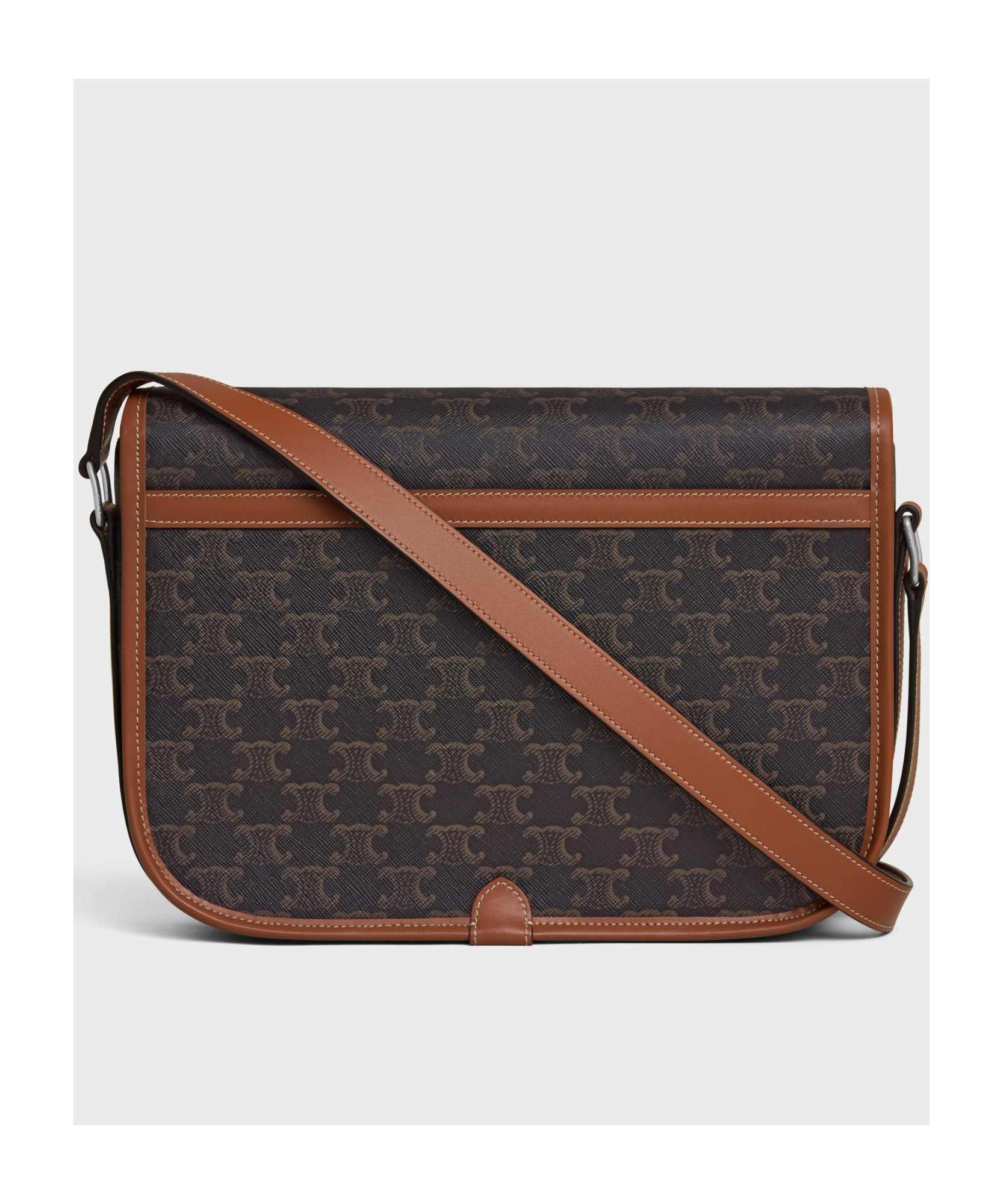 Celine Folco Canvas Mailman Bag In Black