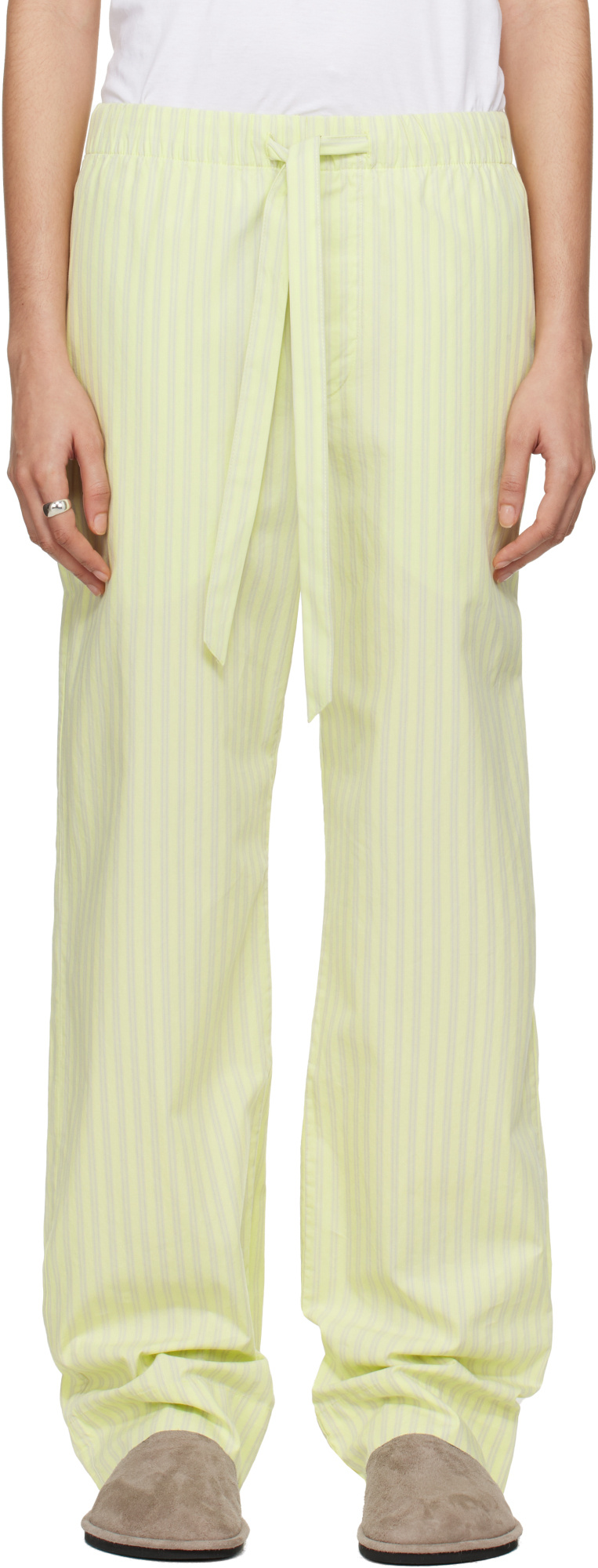 Tekla X Auralee Collaboration Pajama Pants In Yellow
