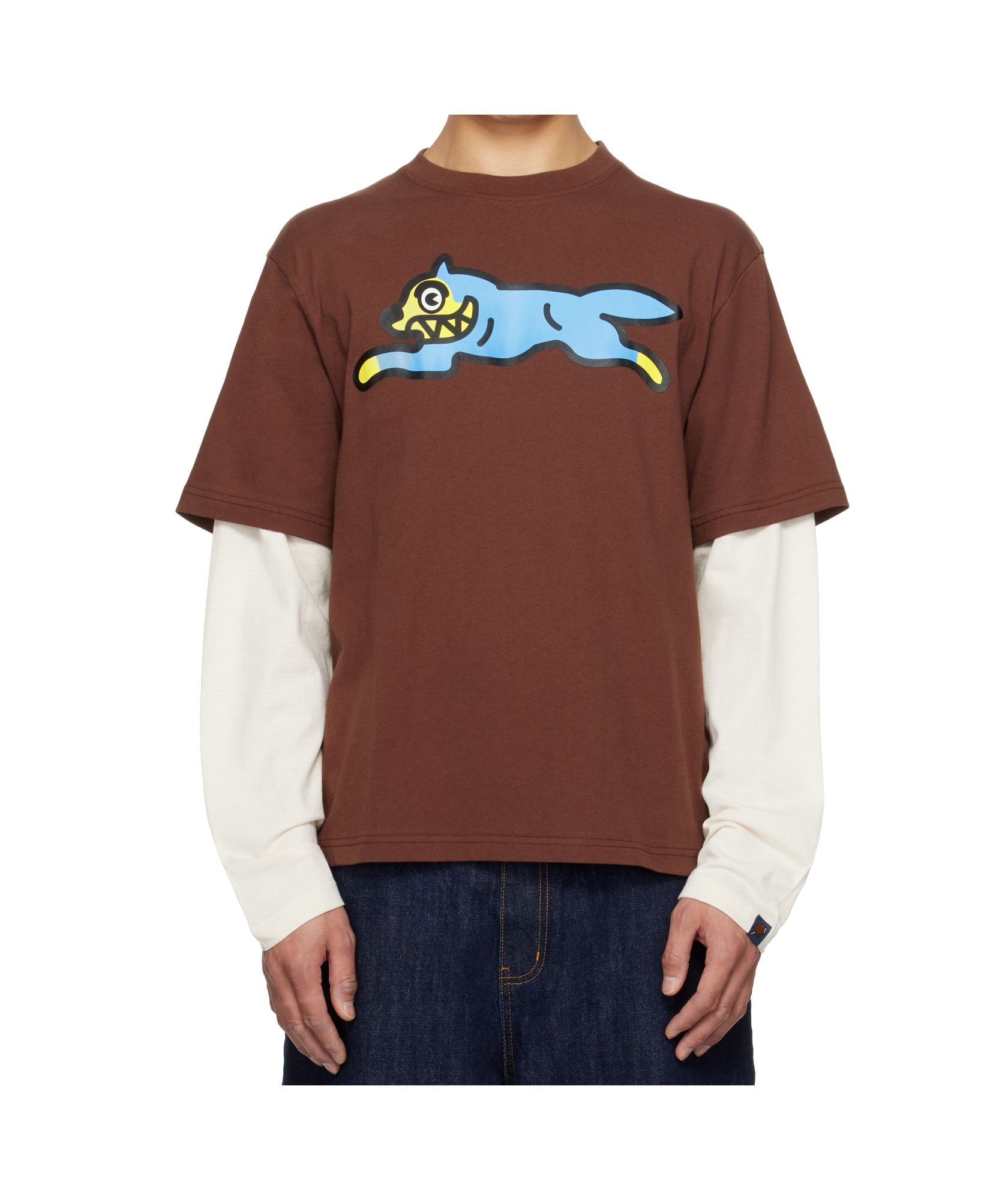 Icecream Running Dog Layered Ls T-shirt In Brown