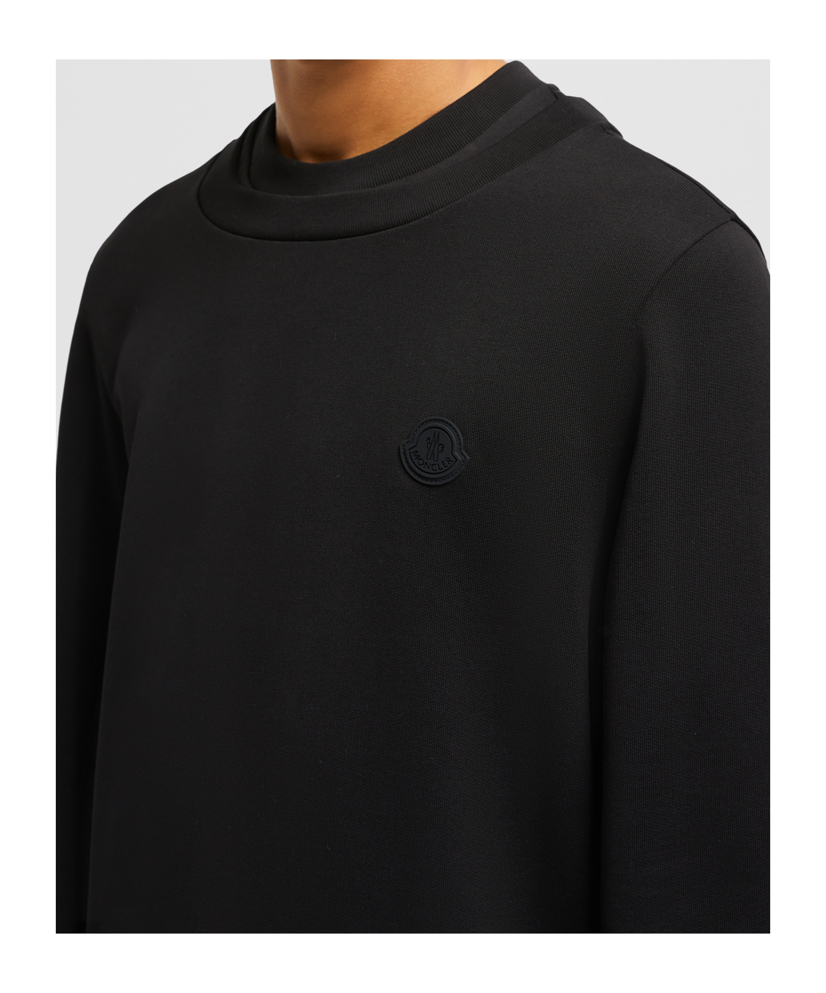 Moncler Long-sleeved Sweater In Black