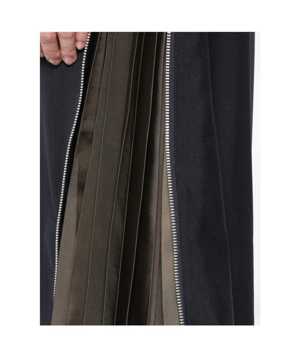 Sacai Wool And Nylon Midi Skirt In Multi