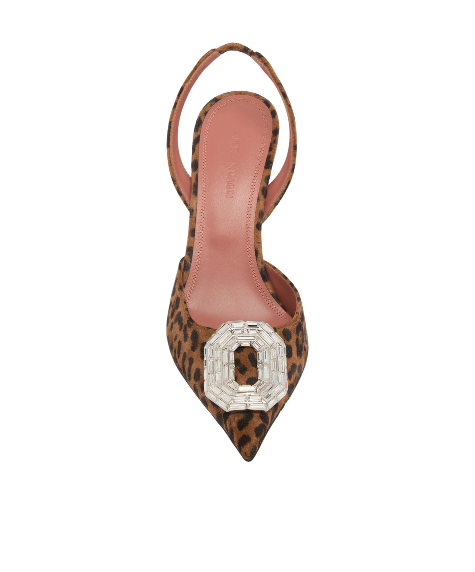 Amina Muaddi Camelia Sling 90 Leopard Printed Suede In Multi