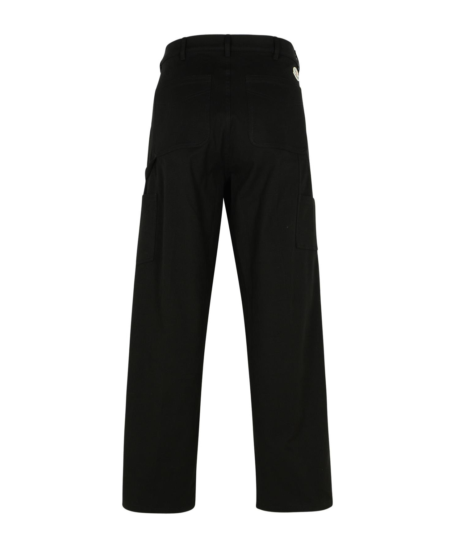 Shop Moncler Canvas Trousers In Black