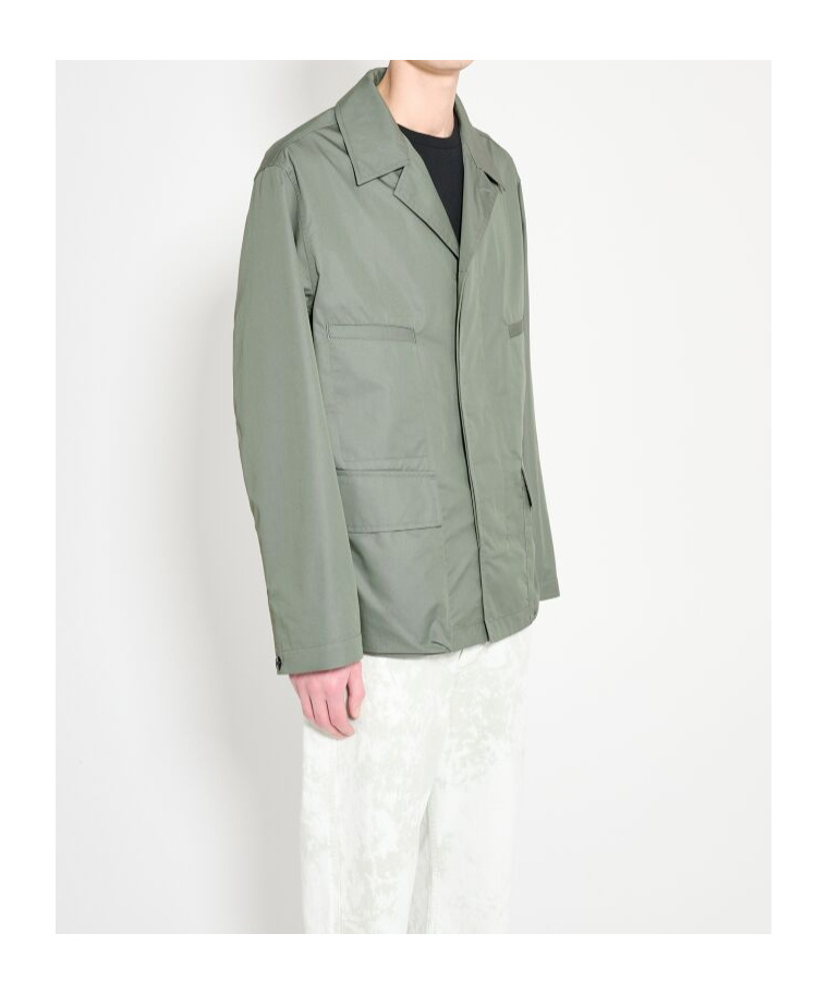Lemaire Cotton Blend Multipocket Overshirt In Gray