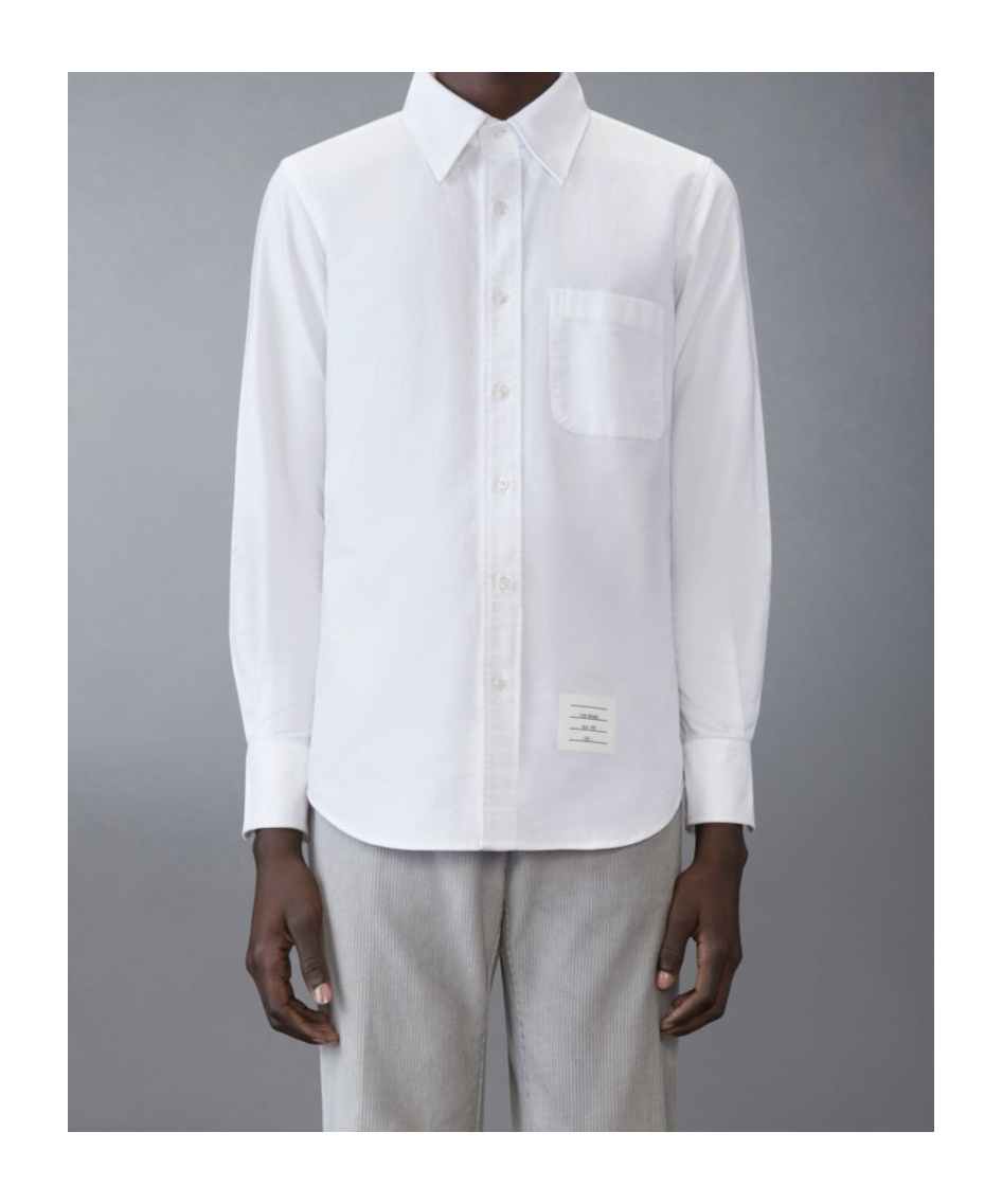 Thom Browne Rwb-stripe Cotton Shirt In White