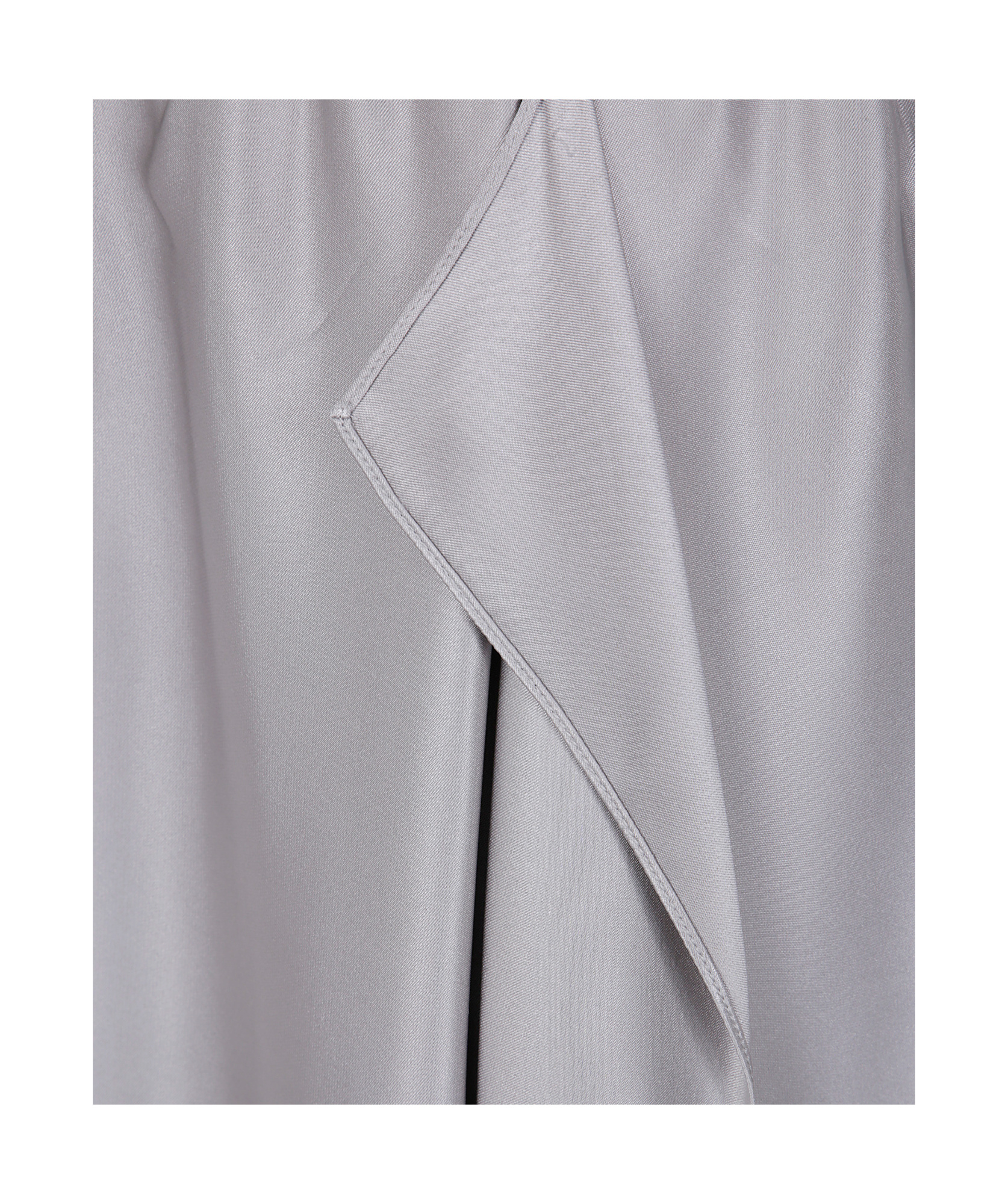 Giorgio Armani Double Satin Silk Skirt In Gray