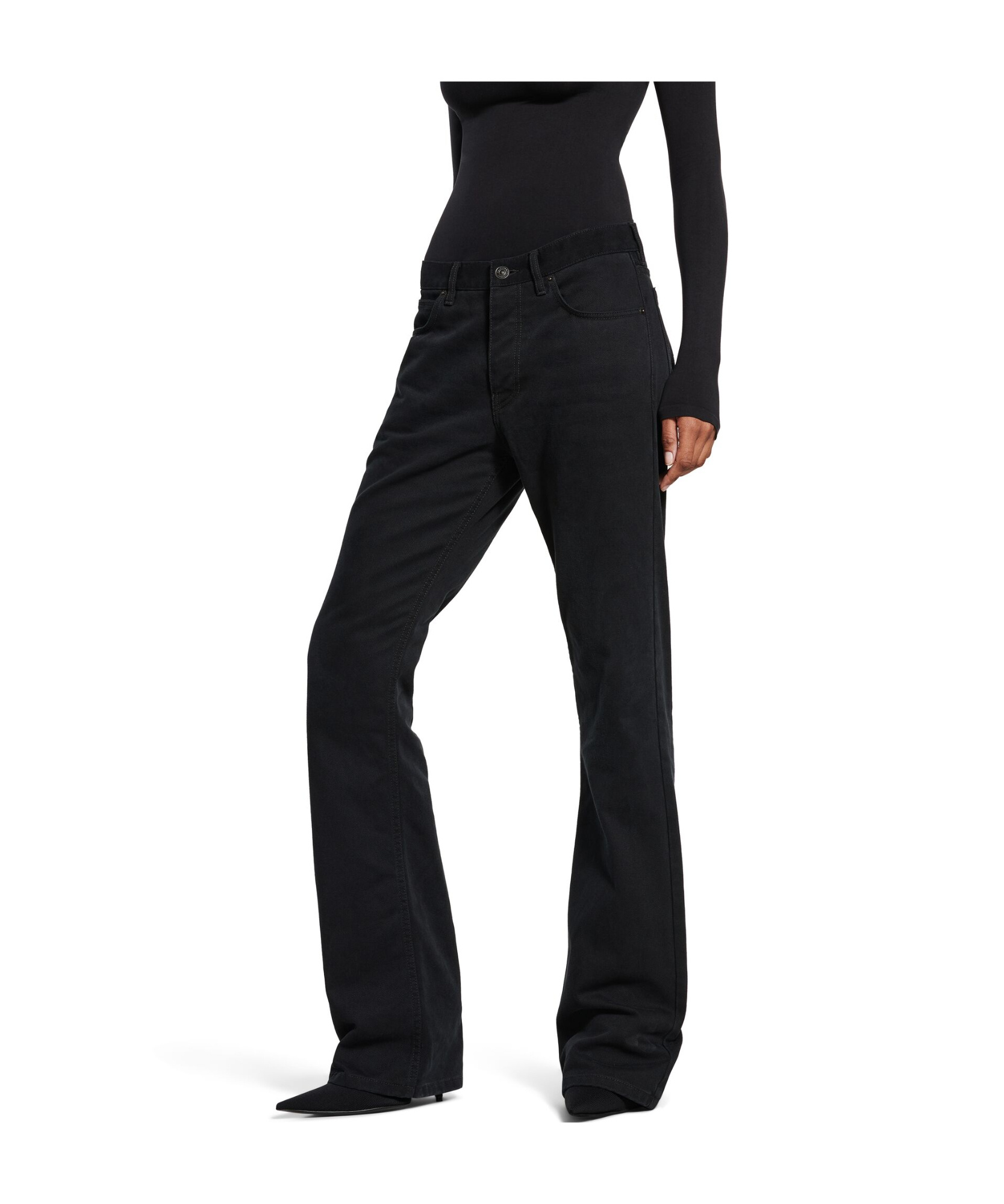 Balenciaga Black Low Waist Straight Jeans In Black