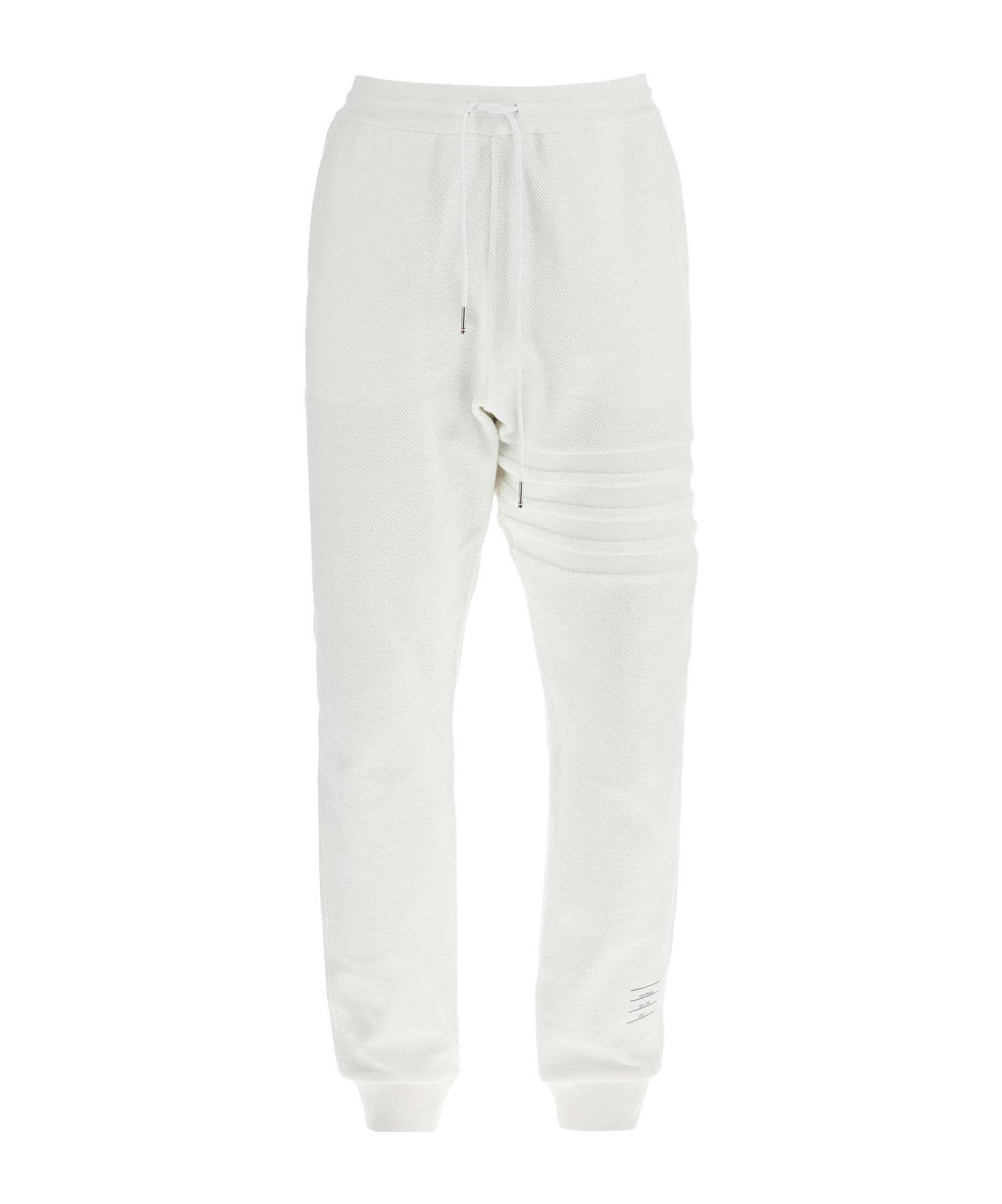 Thom Browne Four-striped Cotton Sweatpants In White