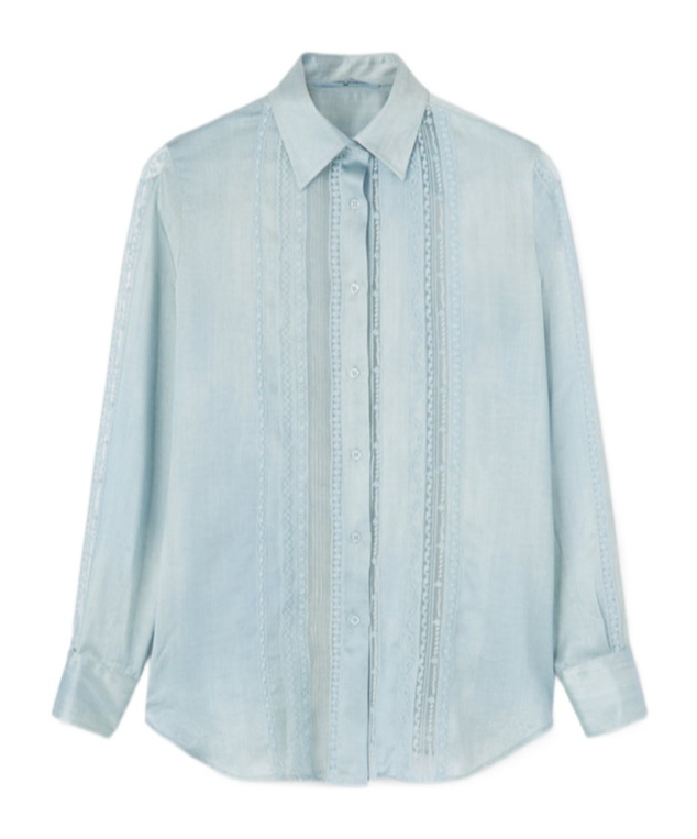 Ermanno Scervino Embroidered Shirt In Blue
