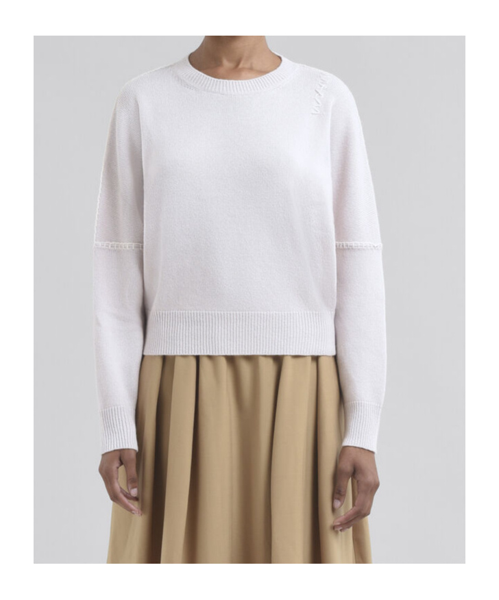 Marni Whipstitch-trim Sweater In White