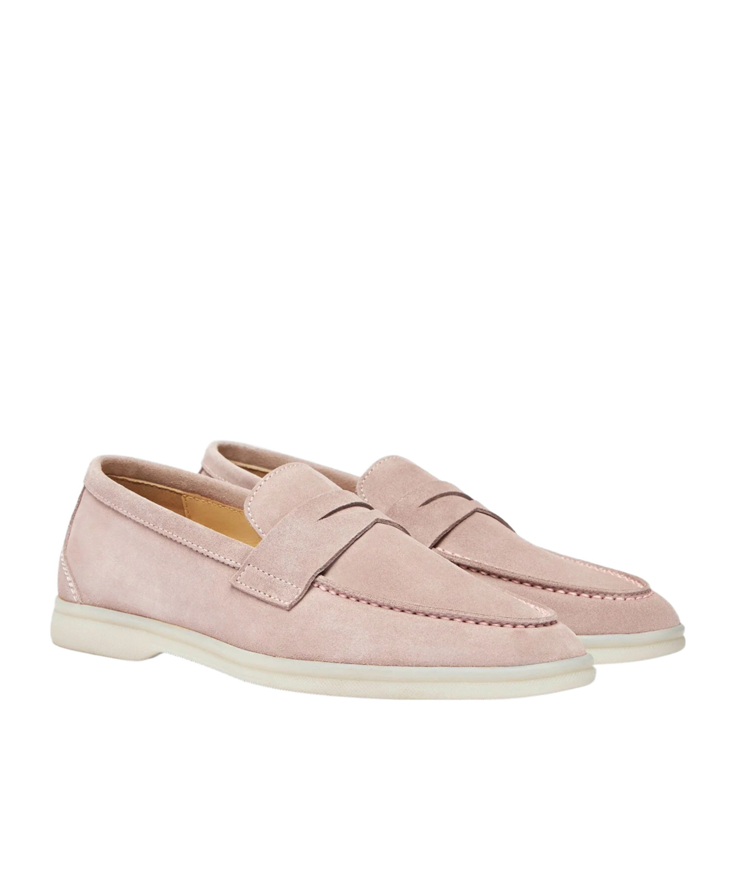 Scarosso Luciana Almond Toe Loafers In Pink