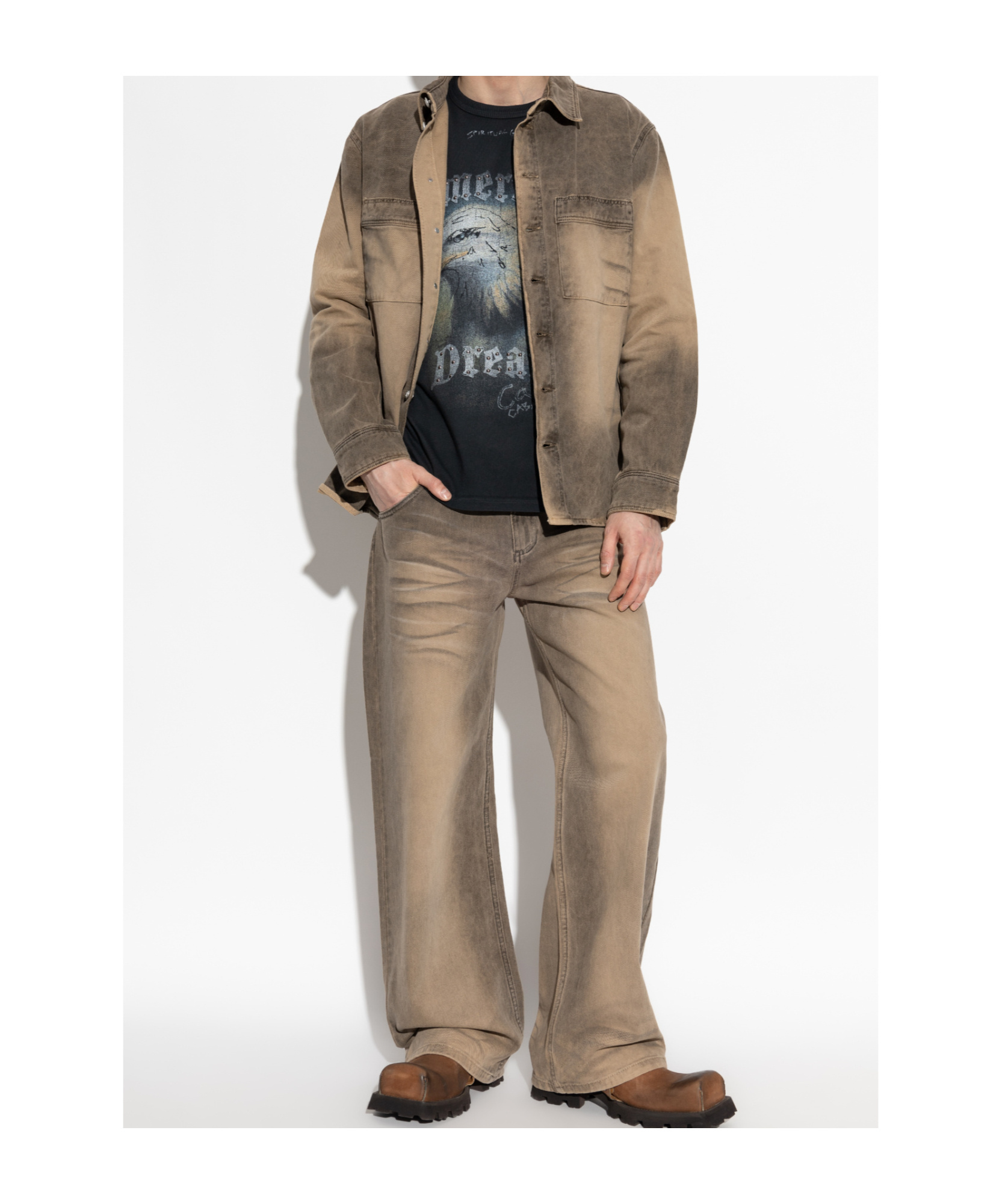 Misbhv Distress Jacket In Brown