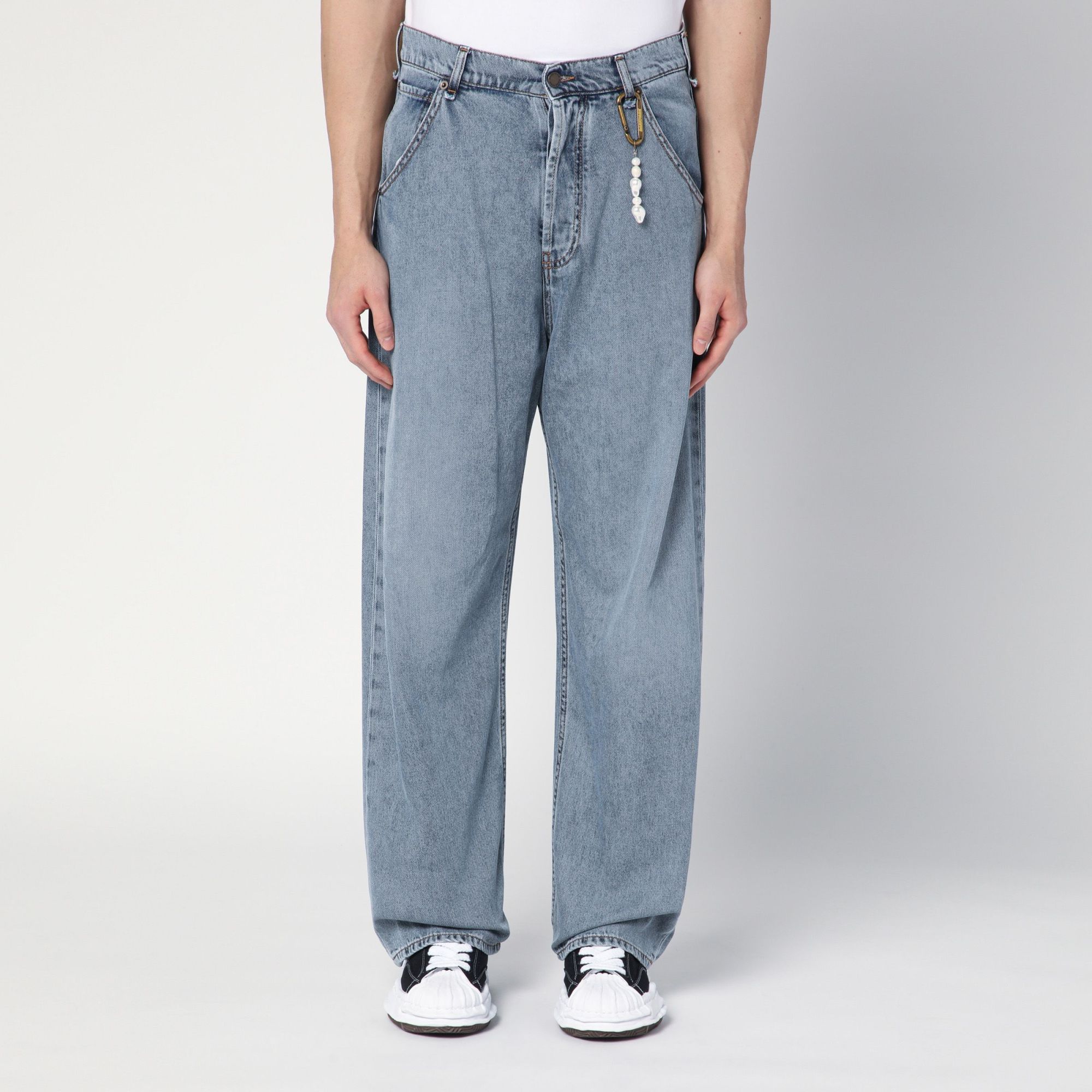 Darkpark Wide-leg Donte Blue Washed Jeans In Blue