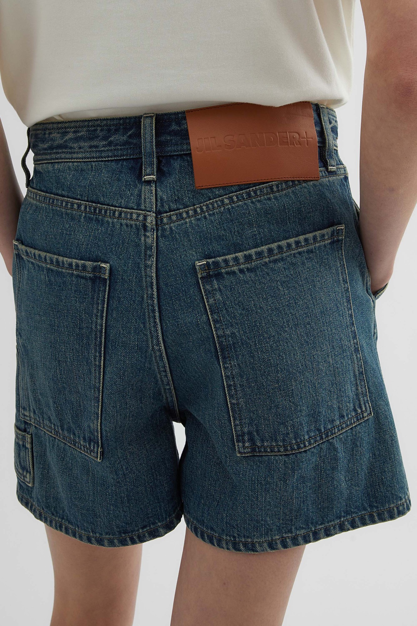 Shop Jil Sander Denim Shorts In Blue