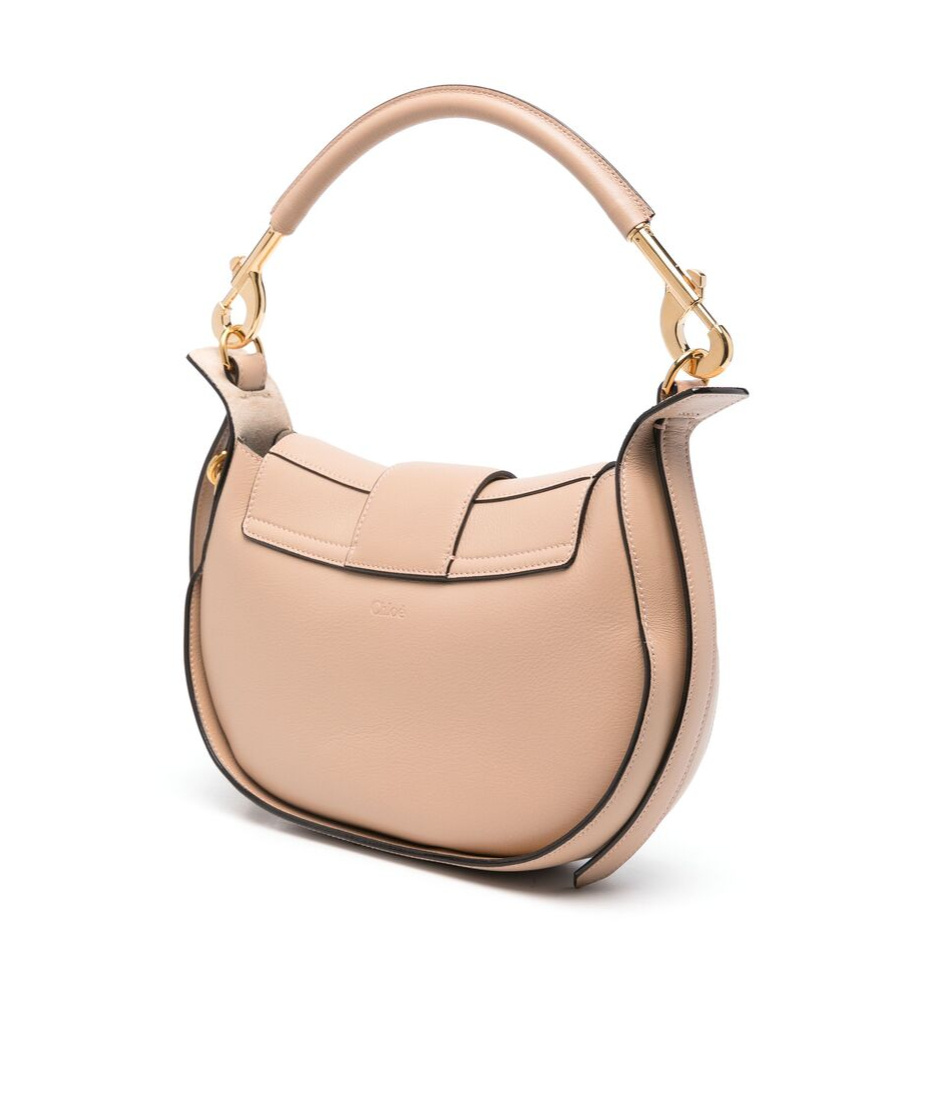 Chloé Floral Grey Calfskin Bag With Adjustable Shoulder Strap In Nude