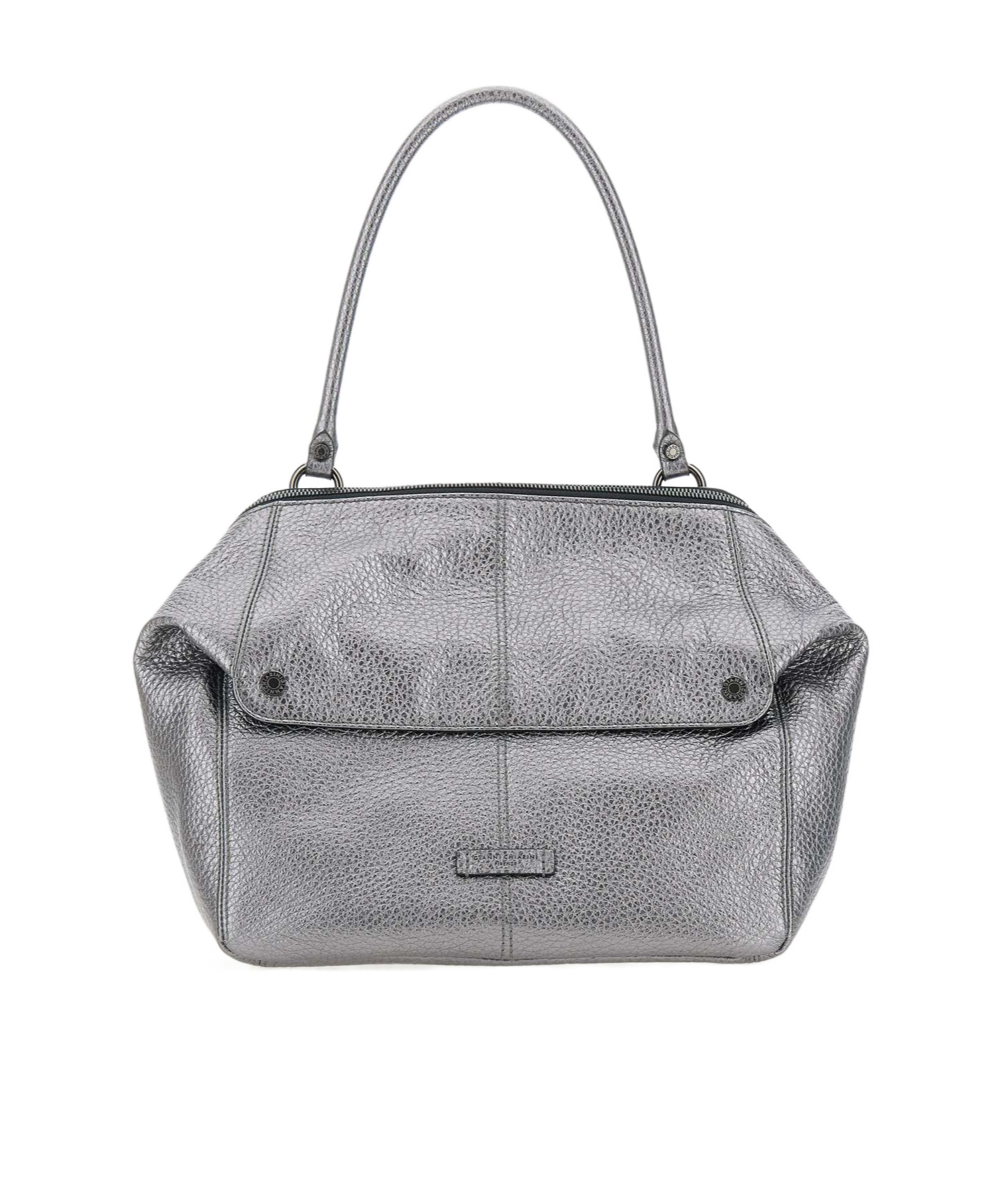Gianni Chiarini Metallic Leather Shoulder Bag In Gray