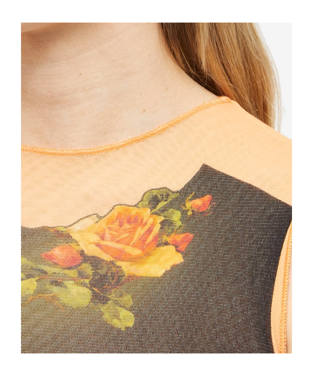 Jean Paul Gaultier Flowers Petit Grand Print Gathered Midi Dress In Multicolor