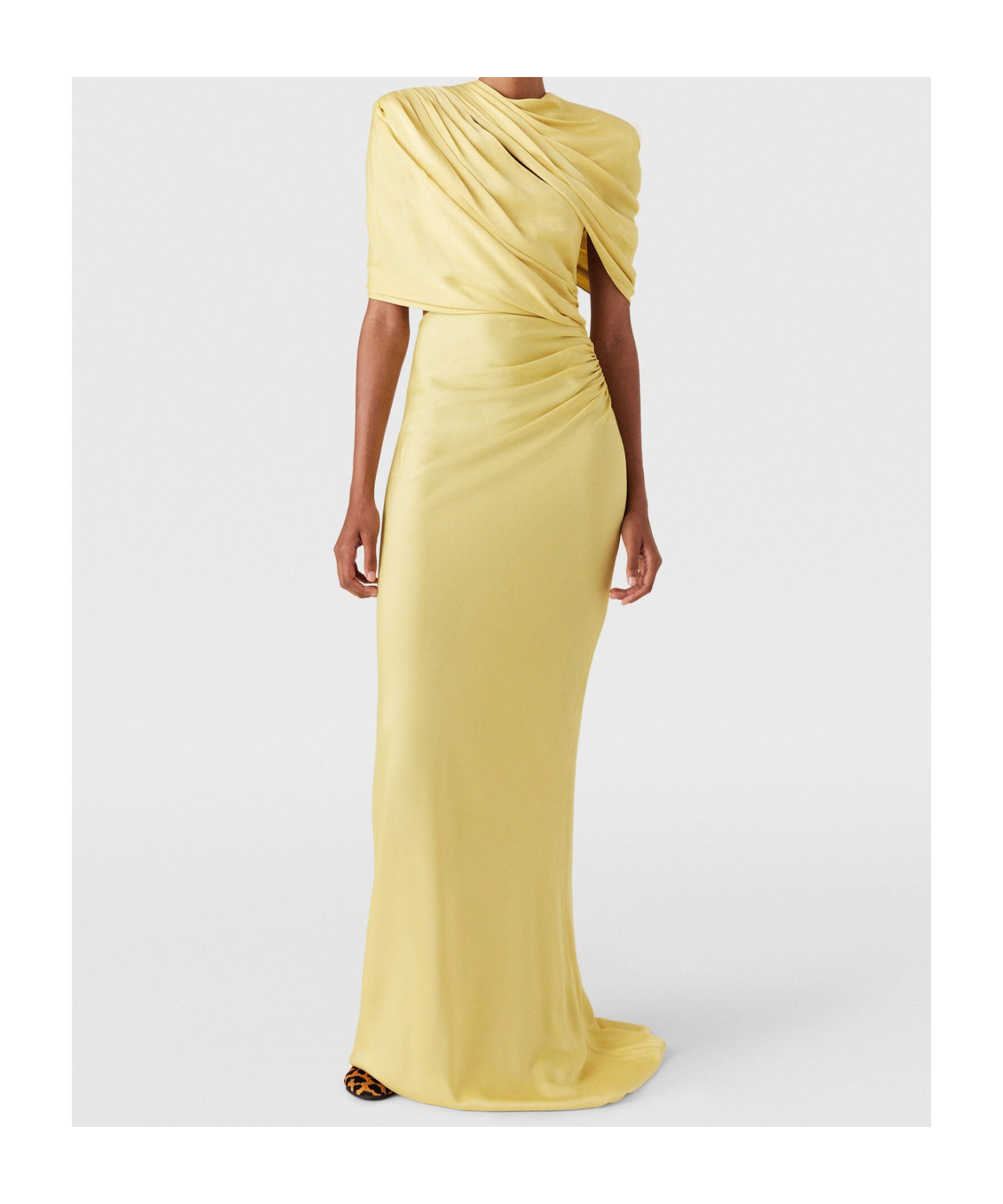 Stella Mccartney Draped One Shoulder Maxi Dress In Nude