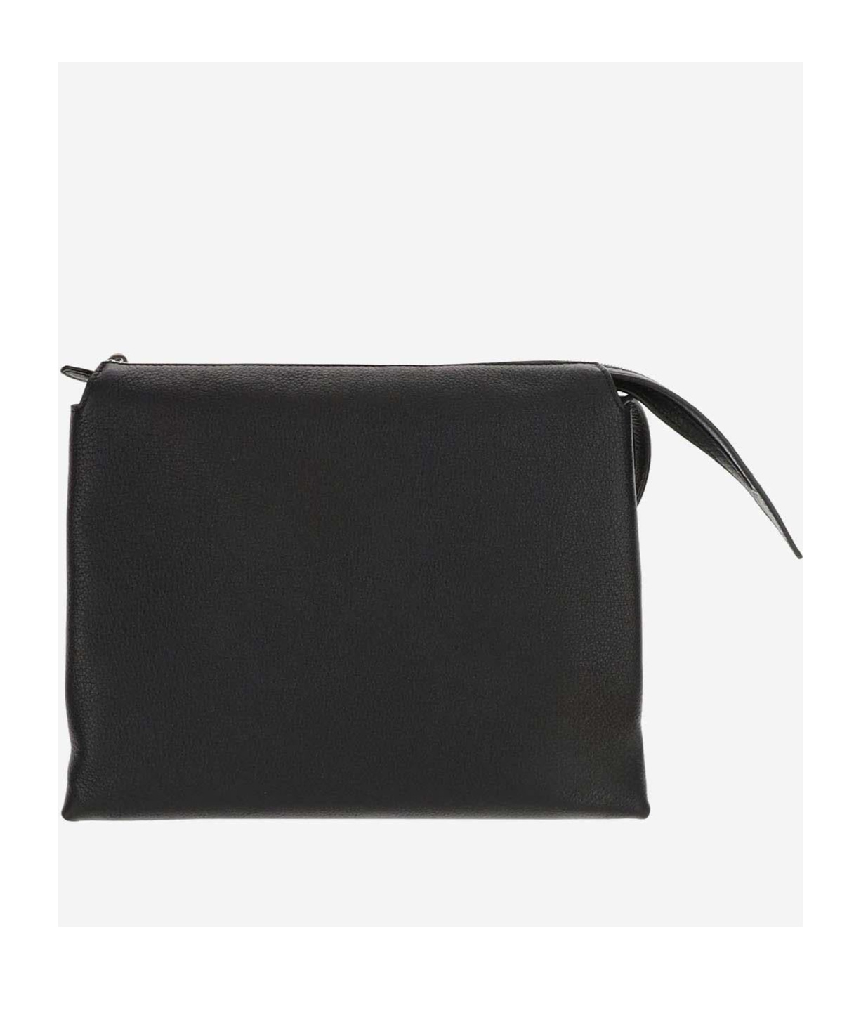 The Row Leather Shoulder Bag In Black
