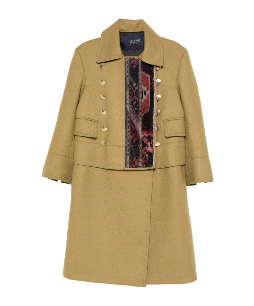 The Seafarer Buttoned Panelled Coat In Green
