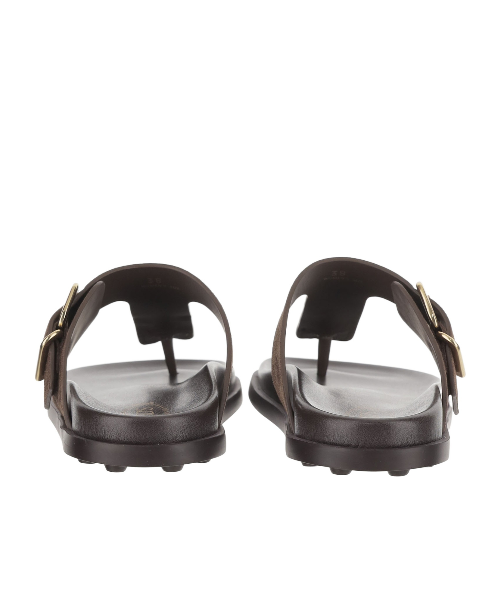 Tod's Buckle Detail Flat Sole Open Toe Slide In Black