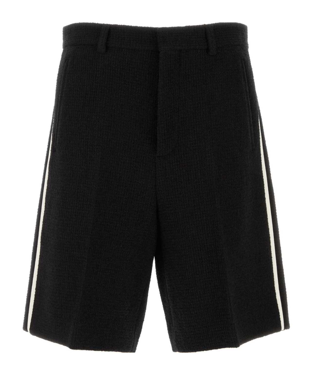 Gucci Boucle Bermuda Shorts Back Pockets In Black