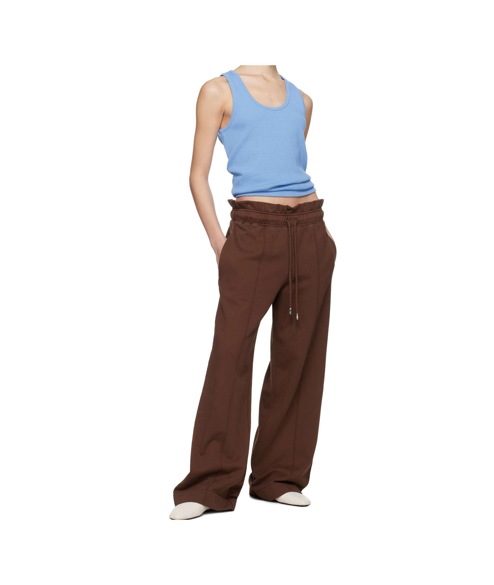 Jw Anderson Brown Gathered Waist Track Pants