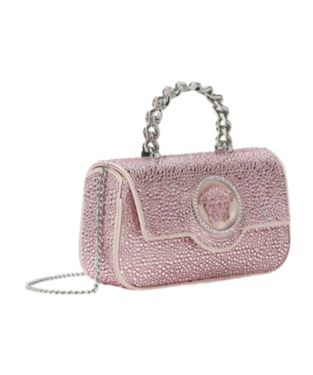Versace Crystal La Medusa Mini Bag In Purple