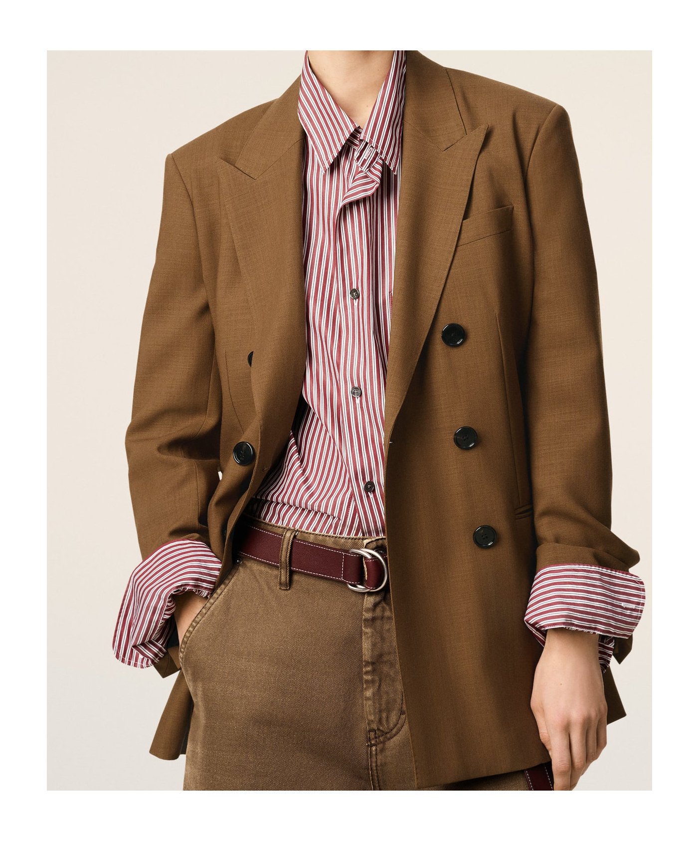 Ami Alexandre Mattiussi Brown Wool Double Breasted Jacket Brown In Brown