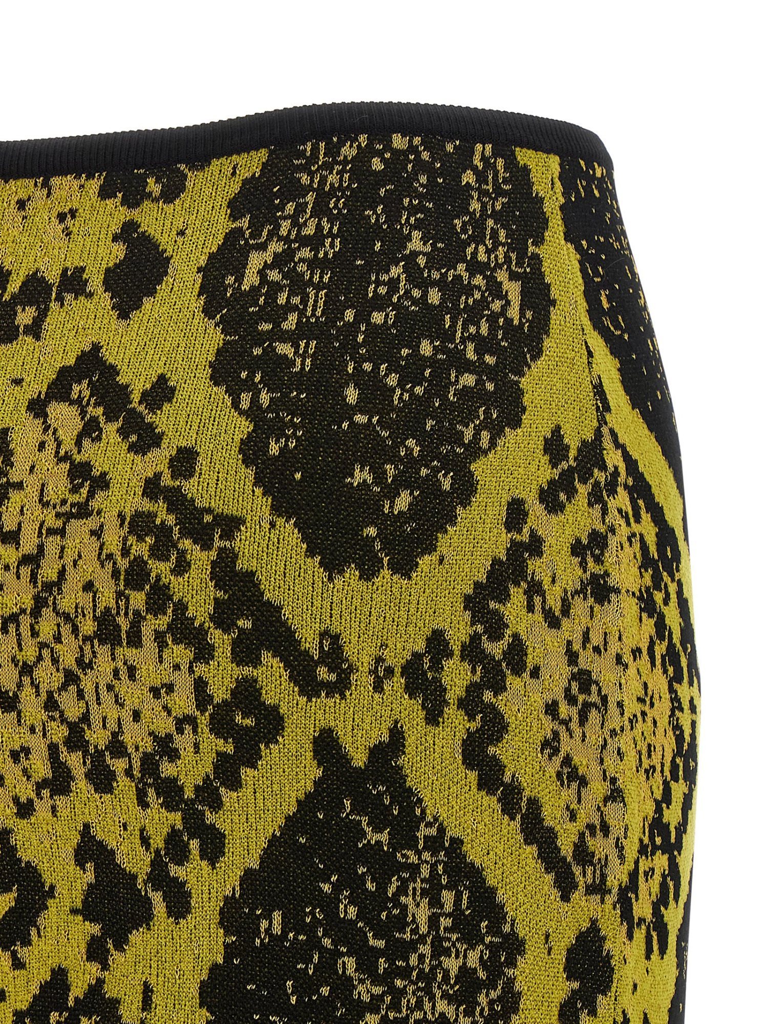 Attico Knee-length Bodycon Python Print Skirt In Multi