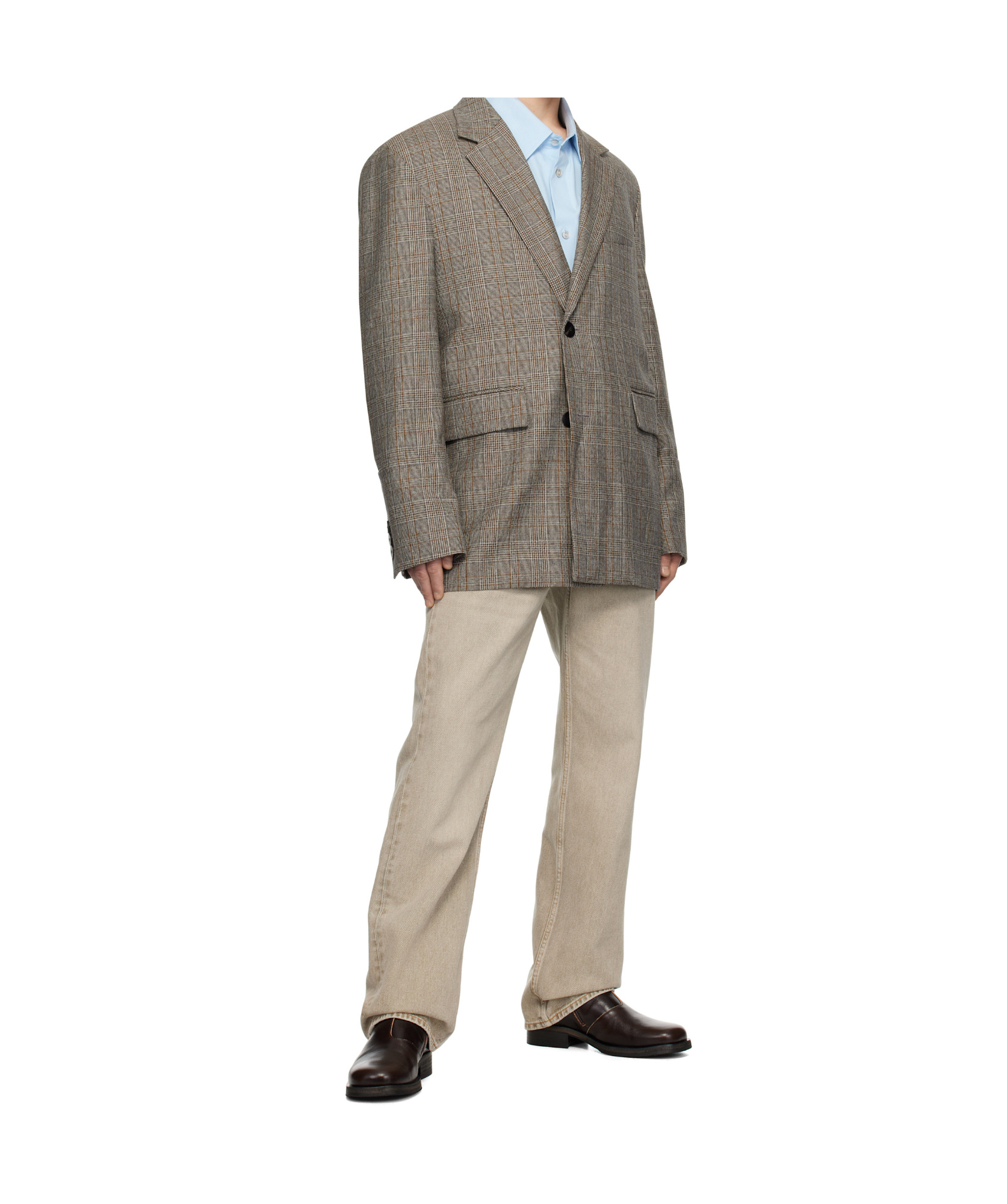 Wooyoungmi Long-sleeved Suit Coat In Gray