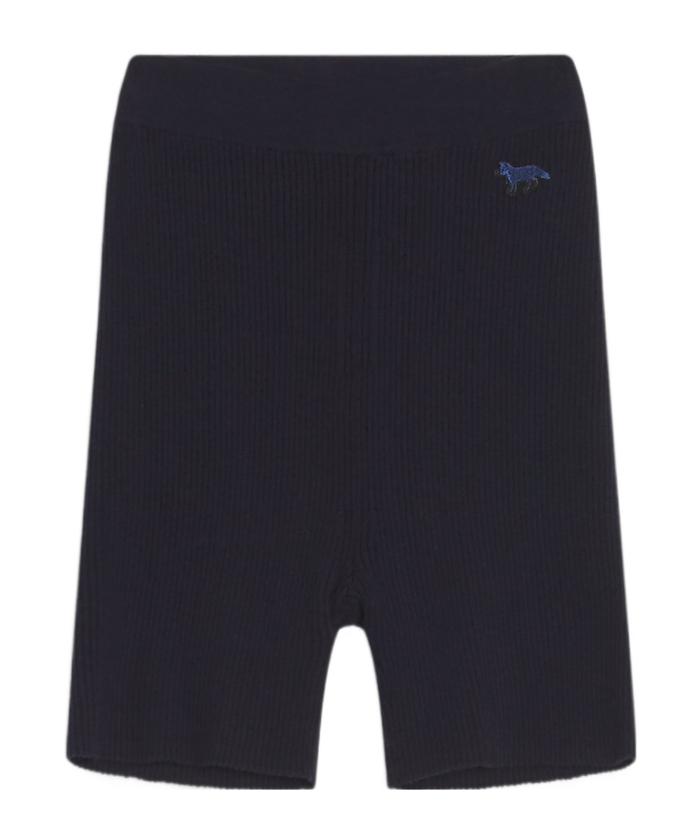 Maison Kitsuné Ribbed Shorts In Blue