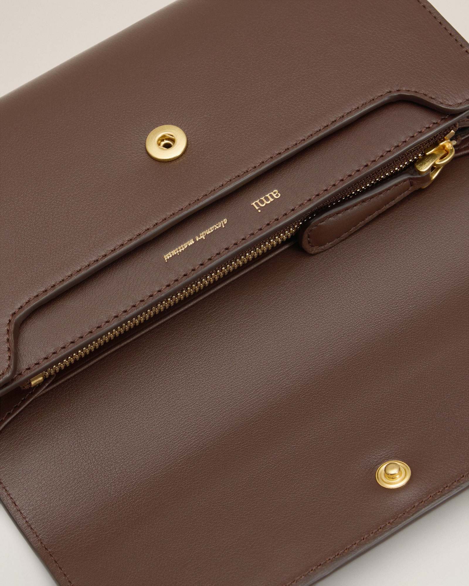 Ami Alexandre Mattiussi Brown Smooth Leather Carrousel Continental Wallet In Brown