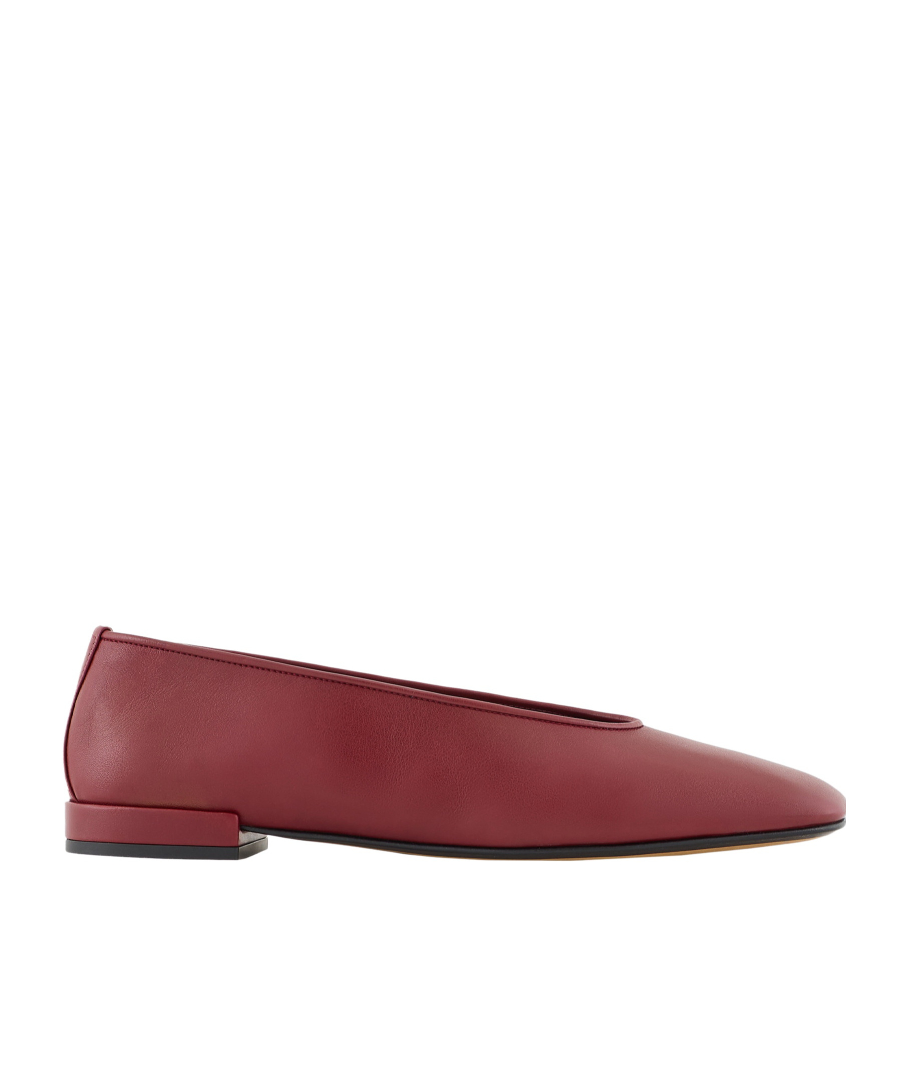 Shop Giorgio Armani Square Toe Ballet Flats In Red