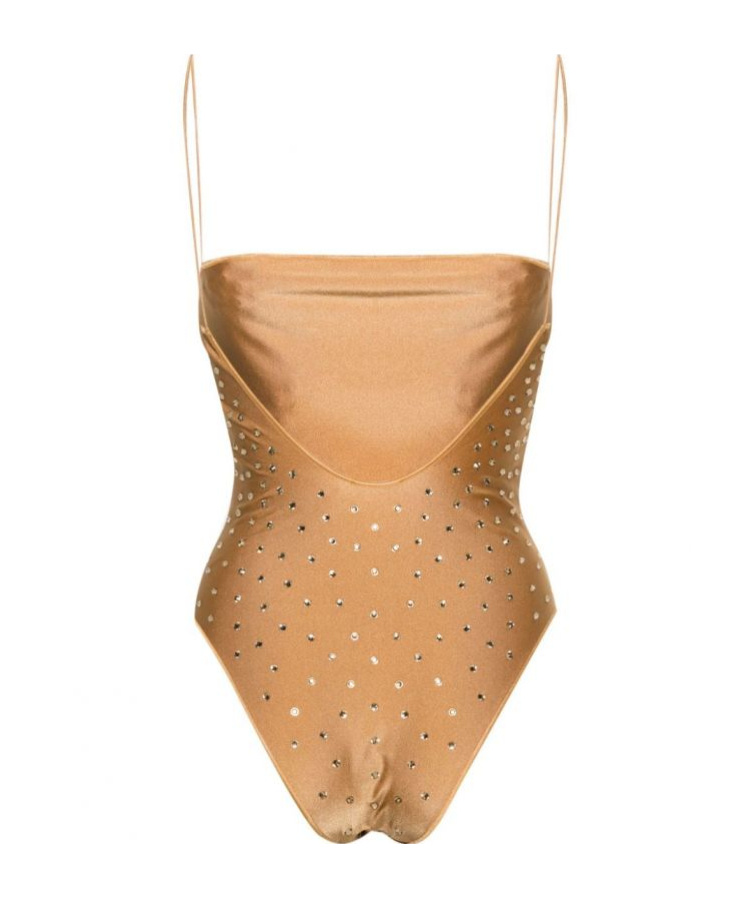 Oseree Crystal-embellished High-cut One-piece