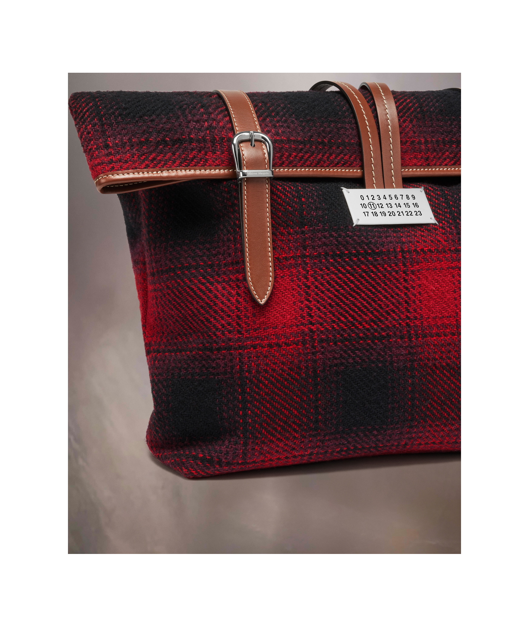 Maison Margiela Medium Paper Wool Shoulder Bag In Brown