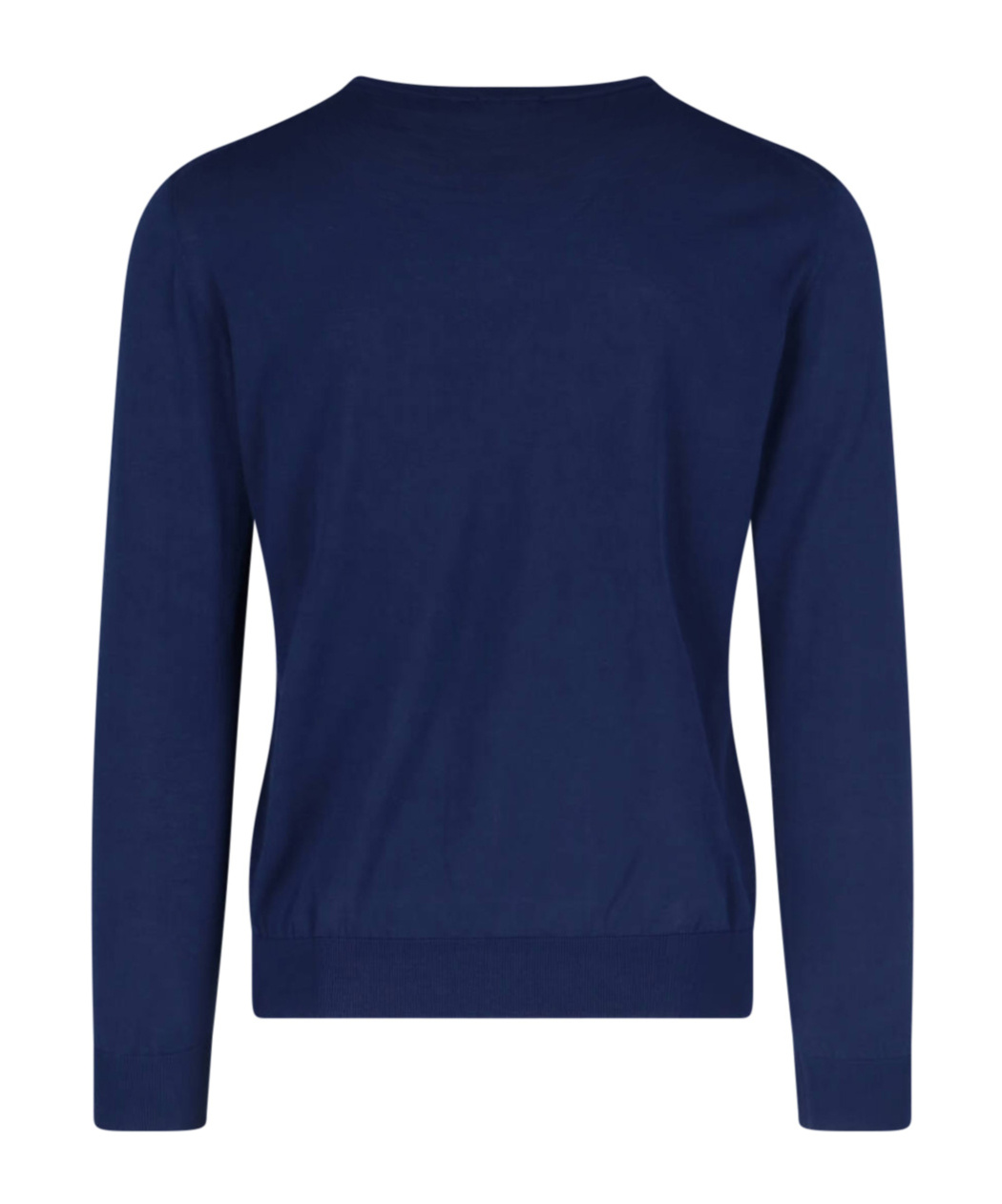 Drumohr Ribbed V-neck Sweater With Long Sleeves In Blue