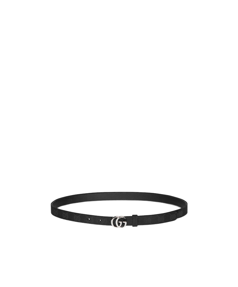 Gucci Gg Marmont Thin Belt In Black