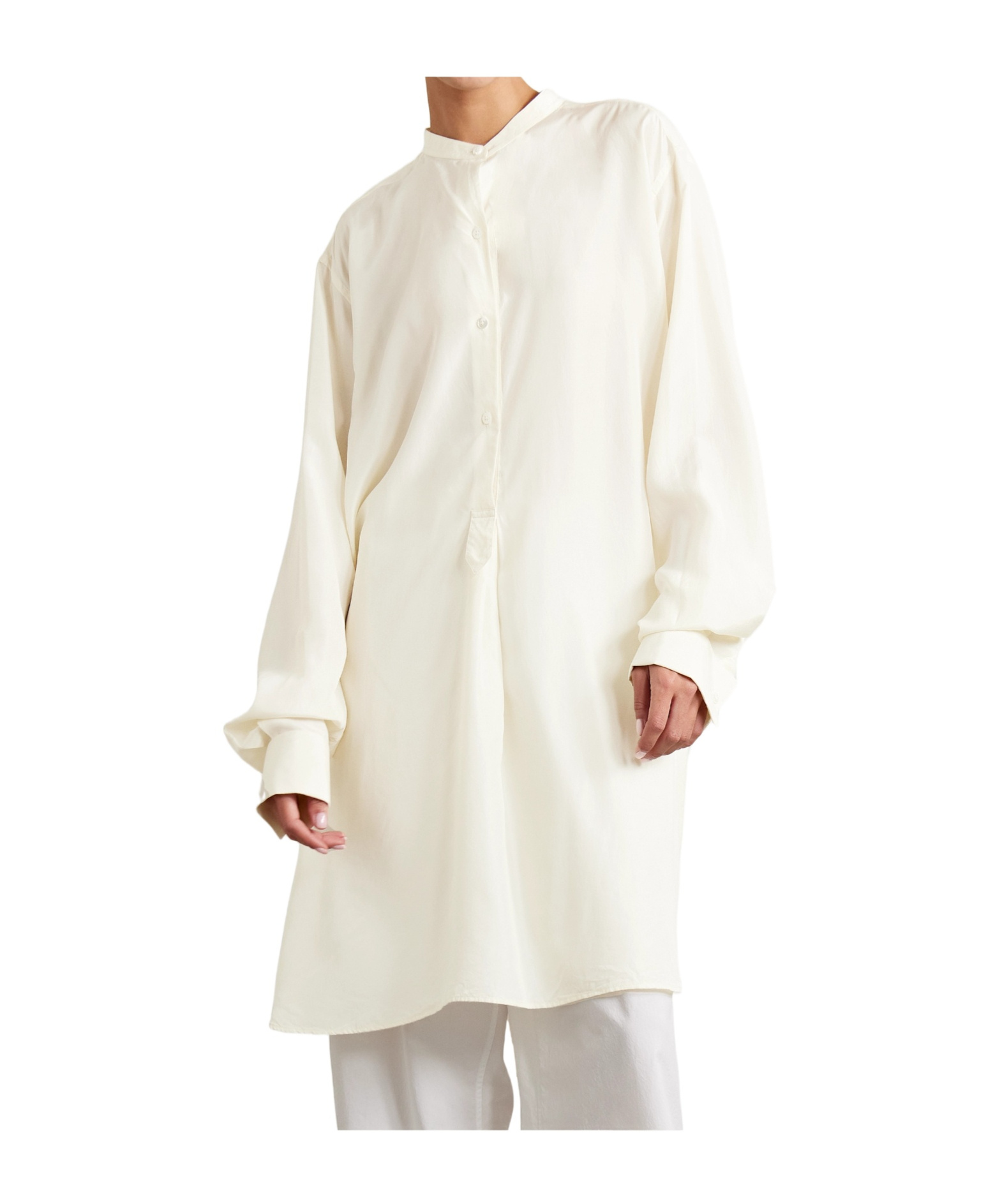 The Row Large Silhouette Long-sleeved Shirt In White