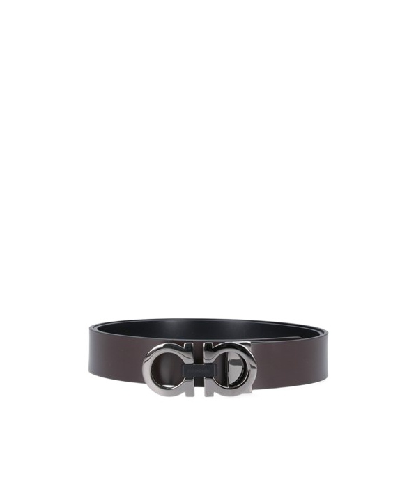 Ferragamo Salvatore  Logo-engraved Reversibile Belt In Black